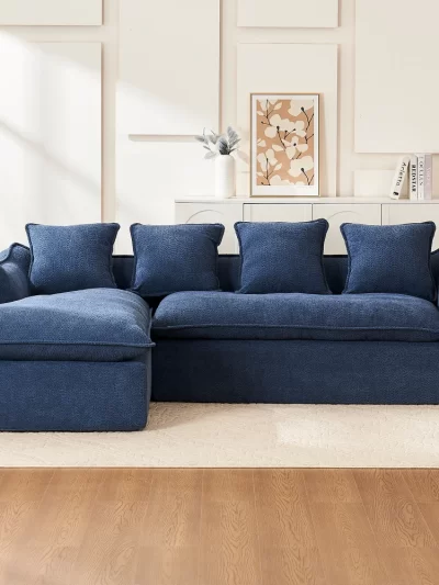Deep Seat Compression Sofa 3 Seater for Living Room