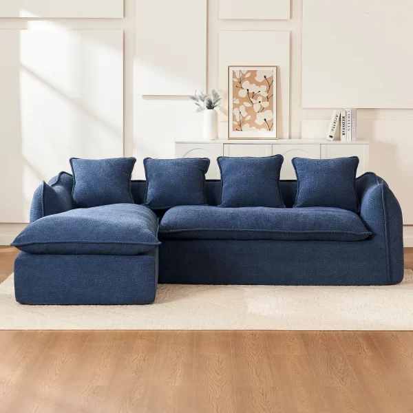 Deep Seat Compression Sofa 3 Seater for Living Room