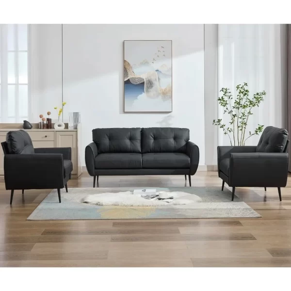 Leather Sofa Couch 61" Small Loveseat Couches for Living Room - Image 5