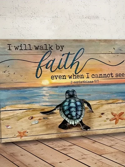 Sea Turtle Painting, Sand Beach Poster