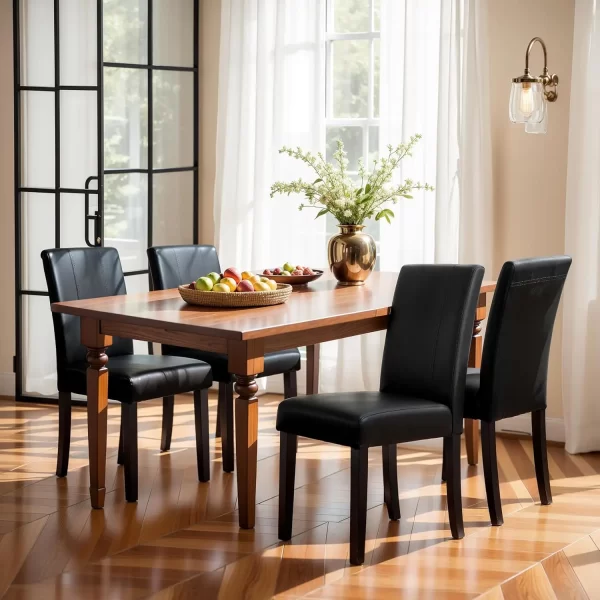Leather Dining Chairs Kitchen Table Chairs Set of 4 - Image 12