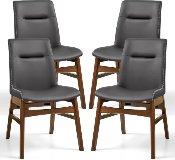 Leather Dining Chairs Kitchen Table Chairs Set of 4 - Image 8