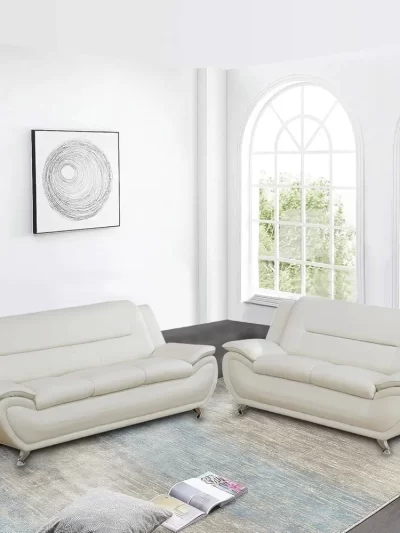 Faux Leather Couch and Loveseat Set for Living Room Office Home