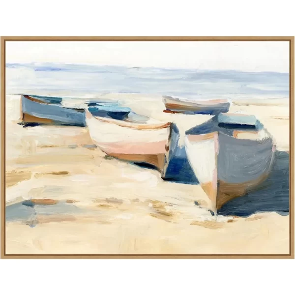 Framed Canvas Wall Art 32x42 Beached Boats I by Ethan Harper