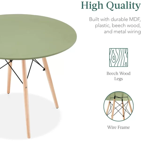 5-Piece Dining Set, Compact Mid-Century Modern Table & Chair Set for Home, Apartment w/ 4 Chairs, Plastic Seats - Image 5