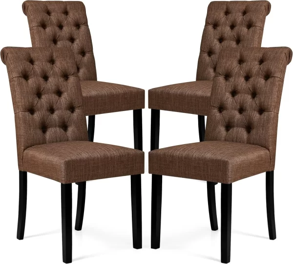 Leather Dining Chairs Kitchen Table Chairs Set of 4 - Image 10