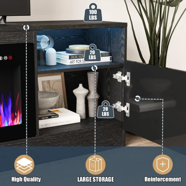 Fireplace with TV Stand 36" inch Electric Fireplace and Up to 80" TVs - Image 6