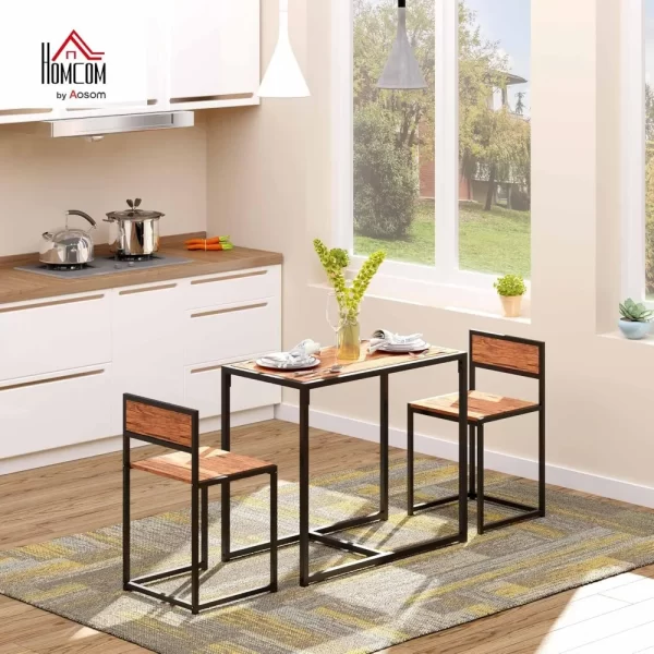 Industrial Dining Table Set for 2 for Small Spaces - Image 2