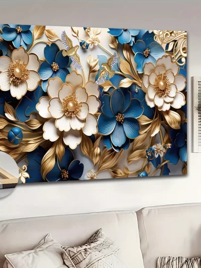 Canvas Wall Art Filled with Floral Symphony Suitable for Living Room