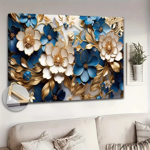 Canvas Wall Art Filled with Floral Symphony Suitable for Living Room