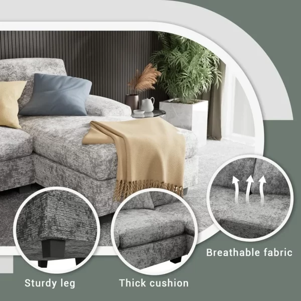 Convertible Sectional Sofa Couch - Image 3