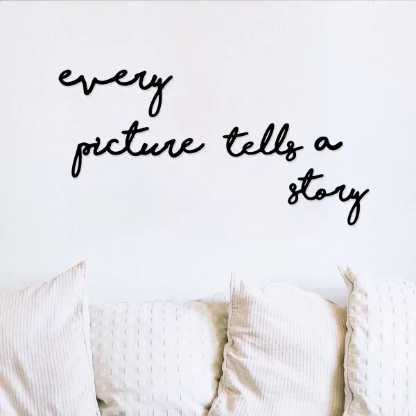 5pc Black Metal Wall Art Every Picture Tells A Story Metal Wall Decor  Home Decor Wall Art, Bohemian Style Home Decoration - Image 3