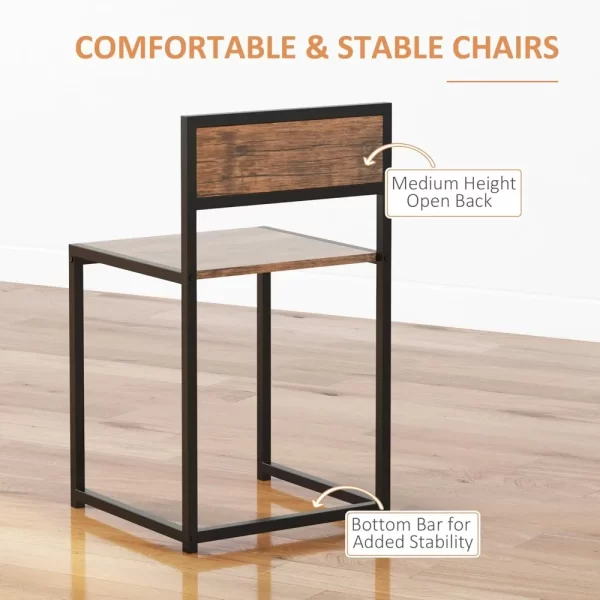 Industrial Dining Table Set for 2 for Small Spaces - Image 5