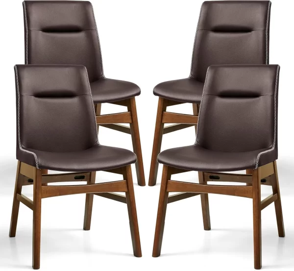 Leather Dining Chairs Kitchen Table Chairs Set of 4 - Image 17