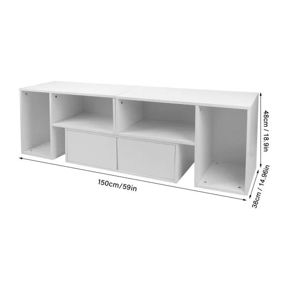 Board TV Cabinet Stand Panel Set with LED Light Drawer  100V-240V - Image 6