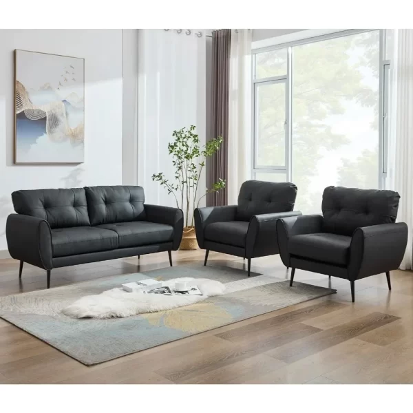 Leather Sofa Couch 61" Small Loveseat Couches for Living Room - Image 6