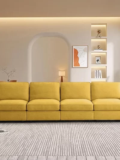 128" Modular Sofa Couch with Seat Storage