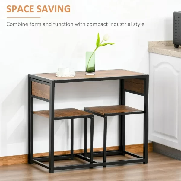 Industrial Dining Table Set for 2 for Small Spaces - Image 3