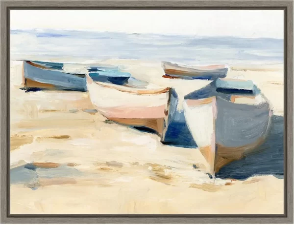 Framed Canvas Wall Art 32x42 Beached Boats I by Ethan Harper - Image 9