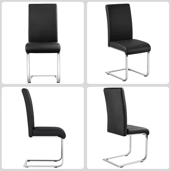 4PCS Dining Chairs Armless Leather Dining/Desk Room - Image 5