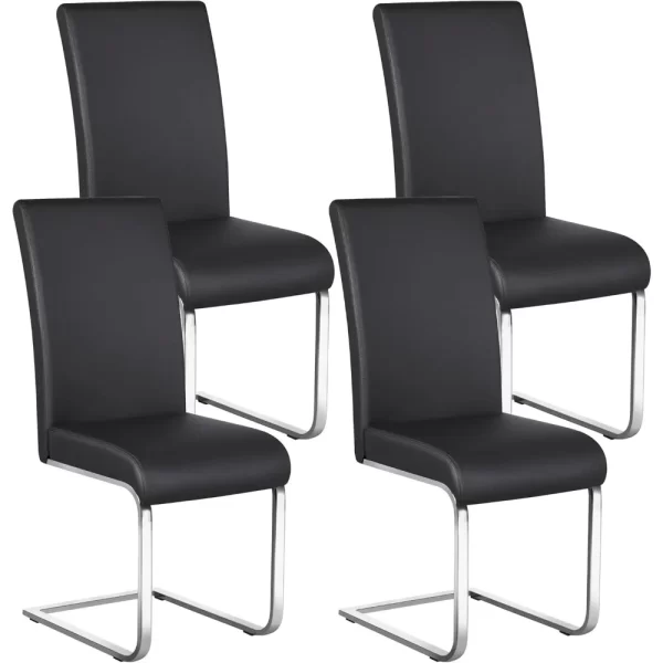 4PCS Dining Chairs Armless Leather Dining/Desk Room - Image 2