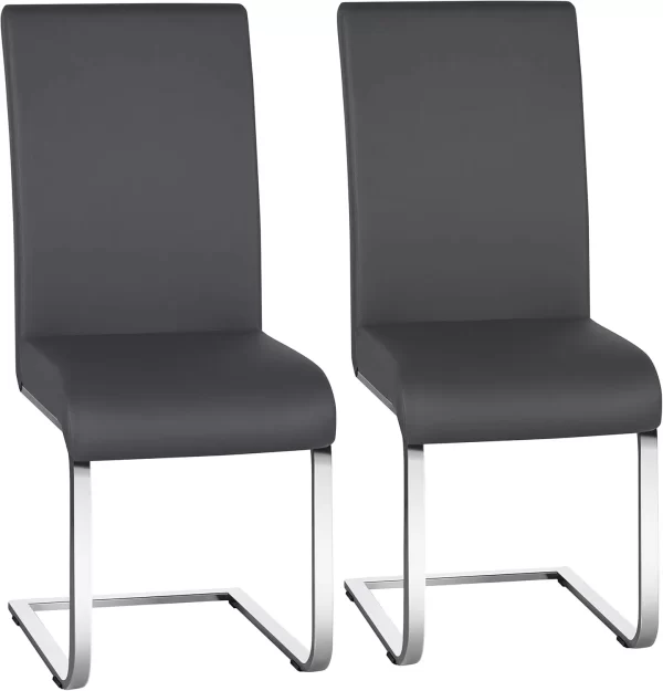4PCS Dining Chairs Armless Leather Dining/Desk Room - Image 8