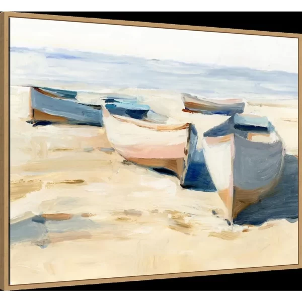 Framed Canvas Wall Art 32x42 Beached Boats I by Ethan Harper - Image 2