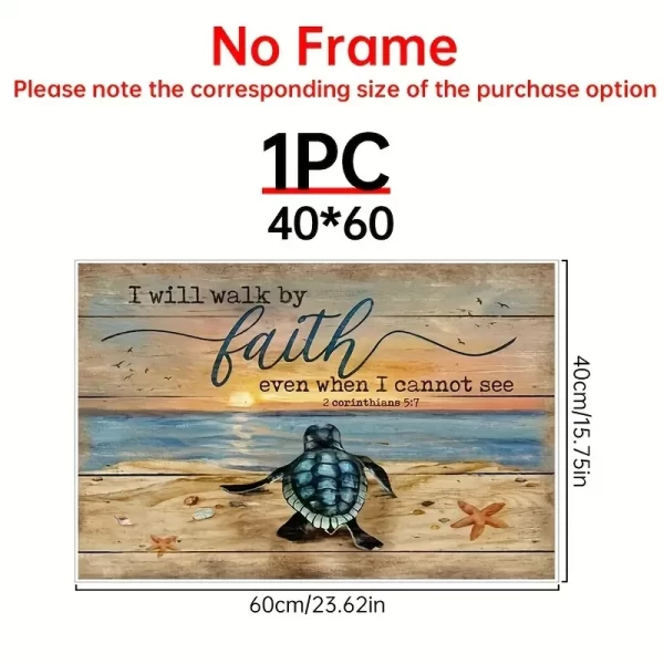 Sea Turtle Painting, Sand Beach Poster - Image 2