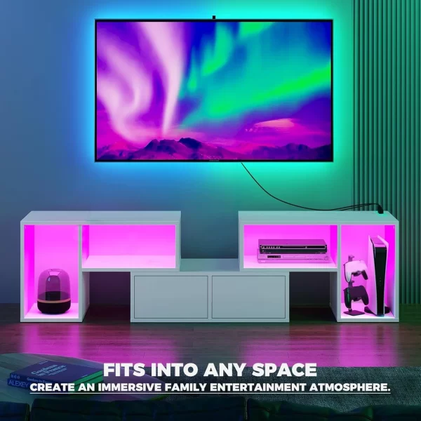 Board TV Cabinet Stand Panel Set with LED Light Drawer  100V-240V