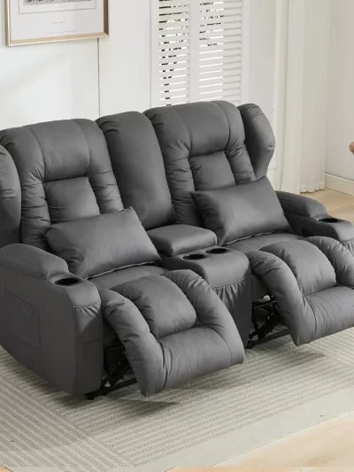 65.5" RV Loveseat Double Recliner With Console