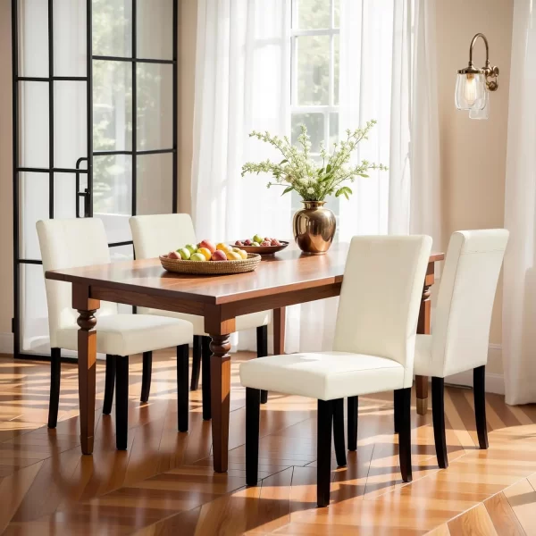 Leather Dining Chairs Kitchen Table Chairs Set of 4 - Image 16