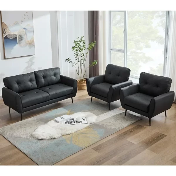 Leather Sofa Couch 61" Small Loveseat Couches for Living Room