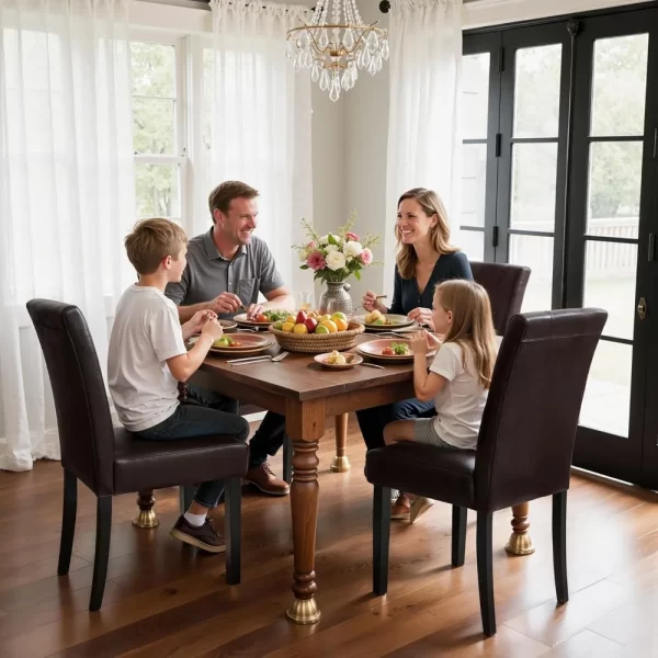 Leather Dining Chairs Kitchen Table Chairs Set of 4 - Image 3