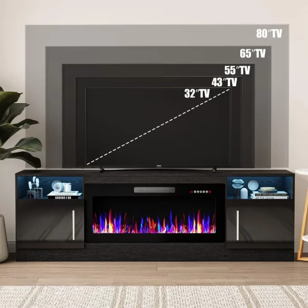 Fireplace with TV Stand 36" inch Electric Fireplace and Up to 80" TVs - Image 3