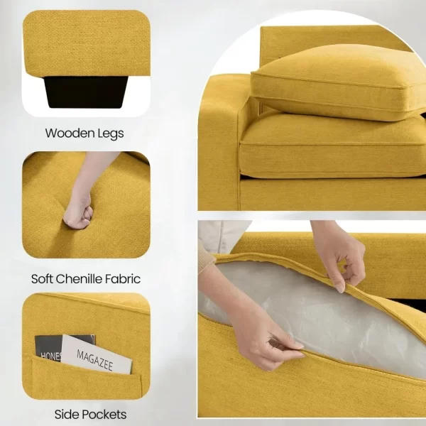 128" Modular Sofa Couch with Seat Storage - Image 5