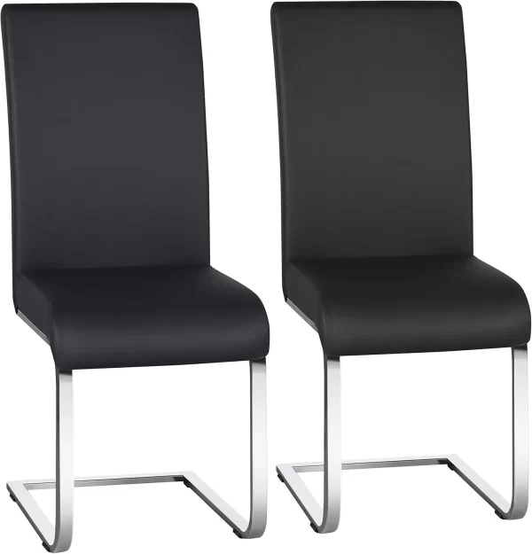 4PCS Dining Chairs Armless Leather Dining/Desk Room - Image 7