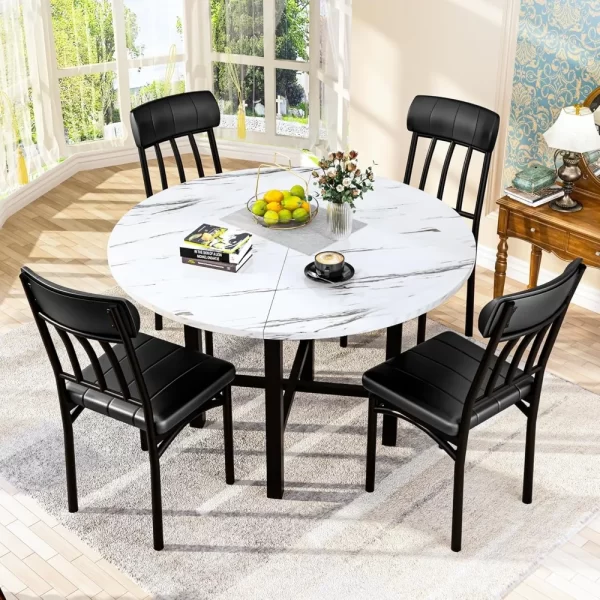 Round Dining Table Set for 4