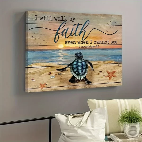 Sea Turtle Painting, Sand Beach Poster - Image 4
