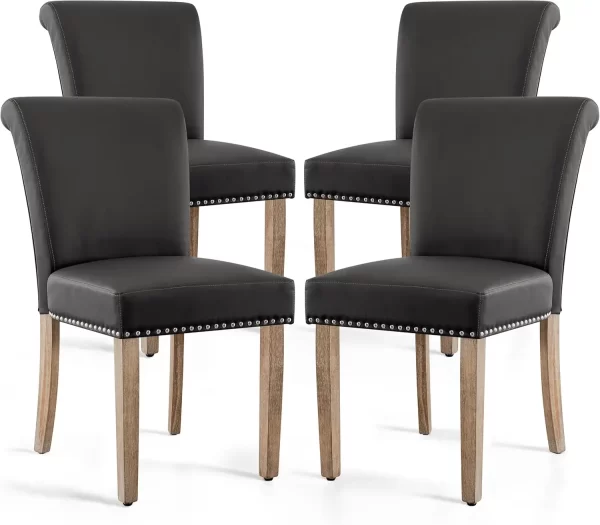 Leather Dining Chairs Kitchen Table Chairs Set of 4 - Image 13