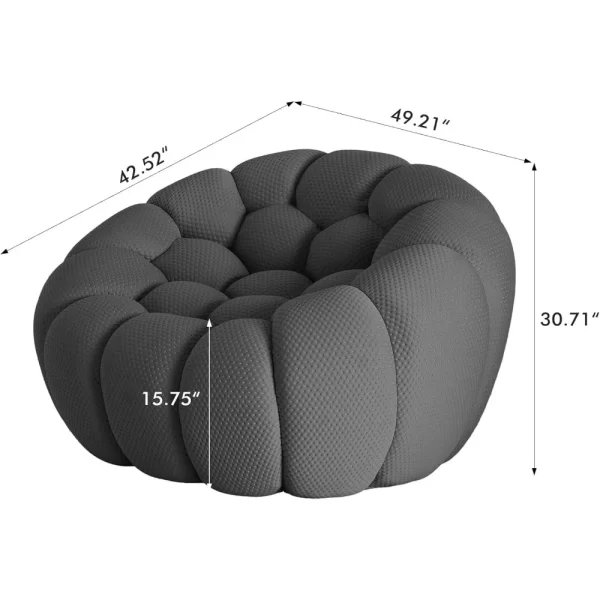 49.21'' Modern Lazy Bubble Sofa, Oversized Bubble Couch Chair, Upholstered Mesh Fabric Bubble Sofa, 3D Honeycomb Shape - Image 2