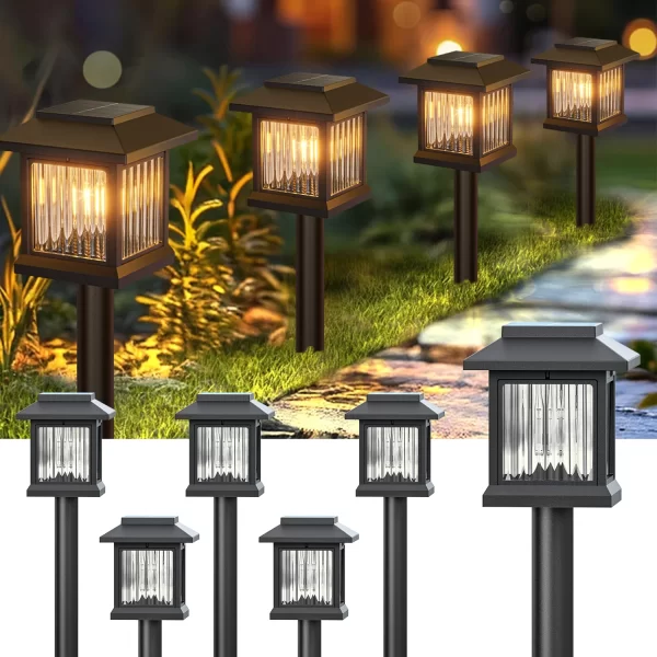 2/6-Pack Solar Auto On/Off Solar Garden &  Outdoor Lights - Image 8