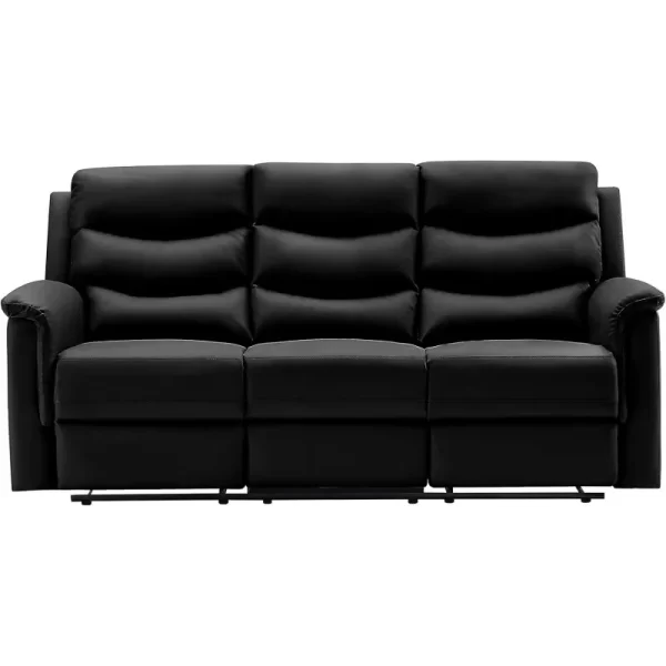 Sofa Set with 2 Recliners, 3-Seater Leather Adjustable Loveseat Couch W/ 2 Cup-Holders & Console - Image 2