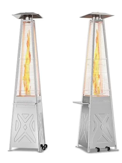 48000 Propane Heater Glass Tube Flame Safety Cover Wheels