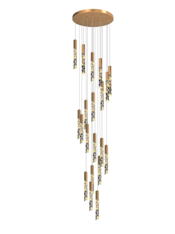Crystal Staircase Pendant Lamp Modern Gold Lighting Fixture Ceiling Hang Pendant Light - Image 6