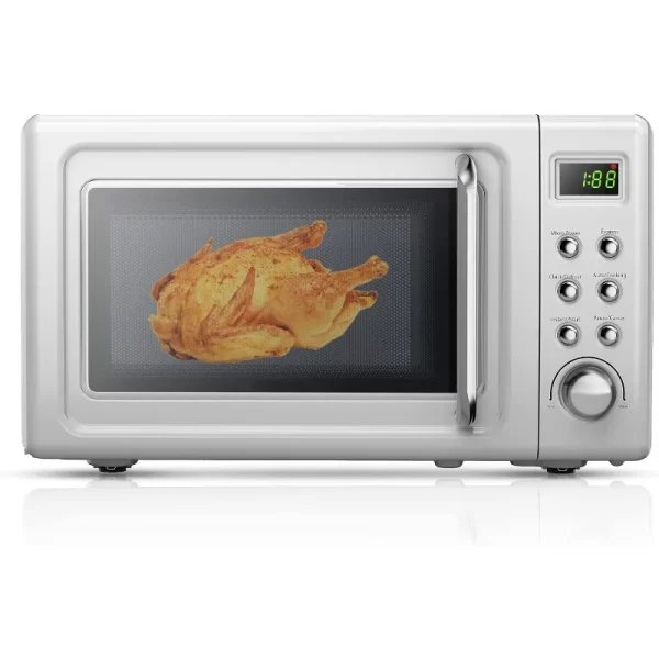 MAT EXPERT 0.7 Cu.ft Compact Microwave Oven, Digital Timing & Child Lock, Small Microwave, Delayed Start Function, 700W (White)