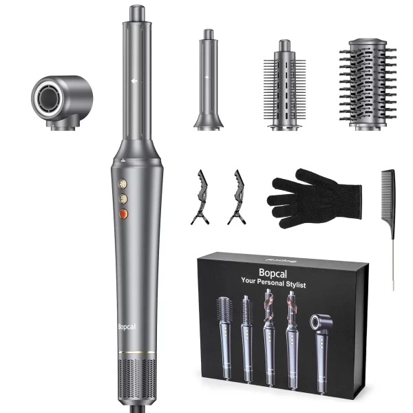 Bopcal 5 In 1 Hair Dryer Hot Air Comb Electric Hair Curling Iron 1200W - Image 7