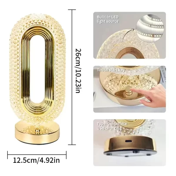 3 Color Dimmable with Touch Control Table Lamp - Image 6