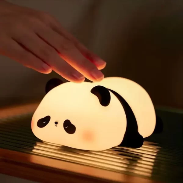 USB Rechargeable LED Night Light Cute Cartoon Panda Silicone Lamp - Image 6