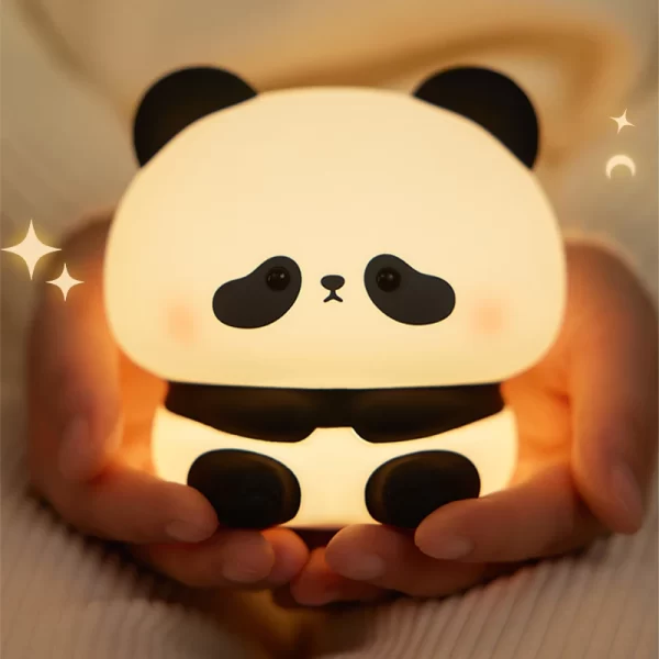 USB Rechargeable LED Night Light Cute Cartoon Panda Silicone Lamp - Image 8