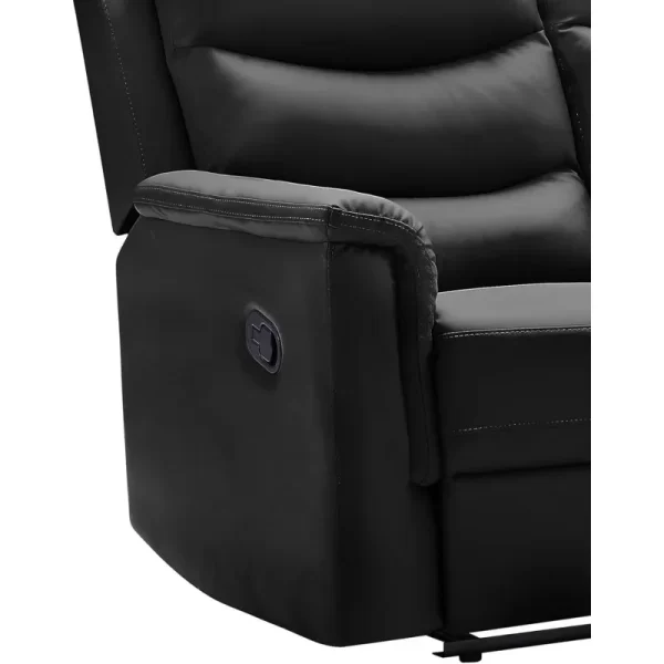 Sofa Set with 2 Recliners, 3-Seater Leather Adjustable Loveseat Couch W/ 2 Cup-Holders & Console - Image 5